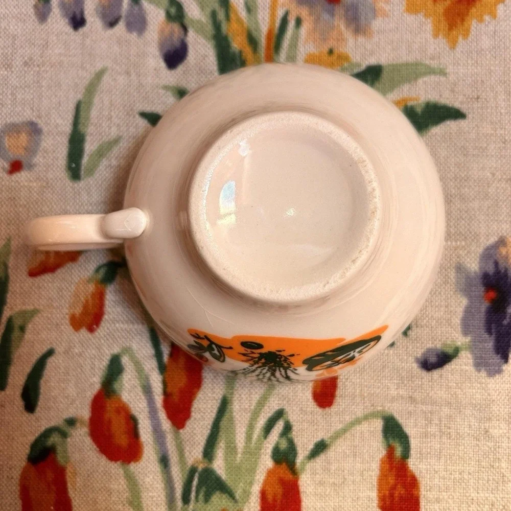 VTG Arizona Cactus Dinnerware Ocotillo Teacup Saucer Mid-Century Southwestern